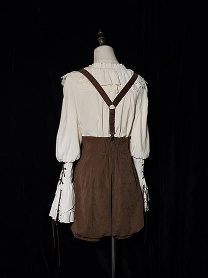 Waist Corset Belt with High Coffee Shorts Lolita Ouji Straps