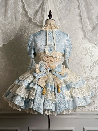 Robes Jacquard Bolero Blue Tassel