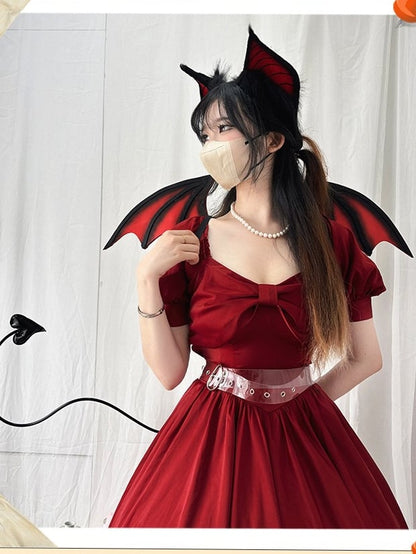 Ear KC Plush BlackRed/Gray/Purple Bat Halloween