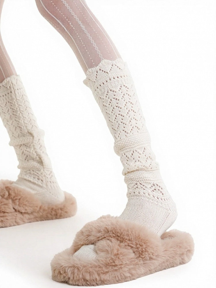 4-Color Knit Ruffled Cuff Leg Warmers - ModaSwings