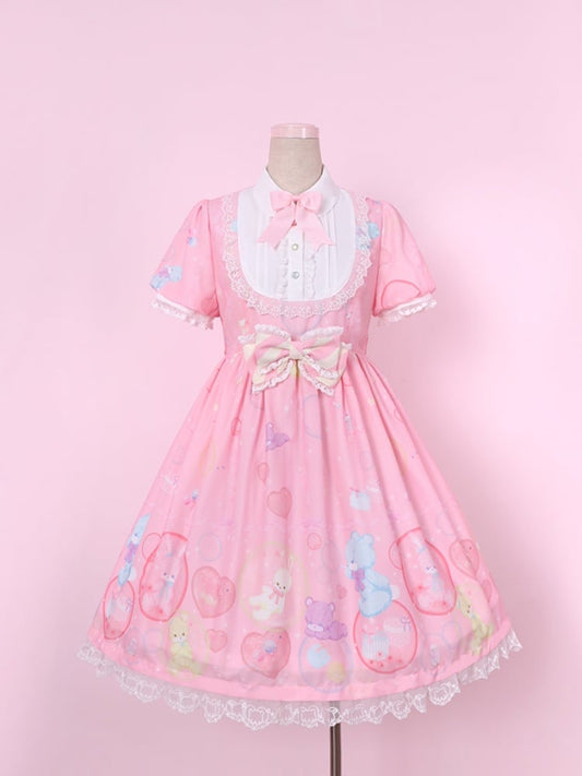 バブルズー ロリータ ドレス ワンピース ピンク スイートディテール シフォン 蝶結び