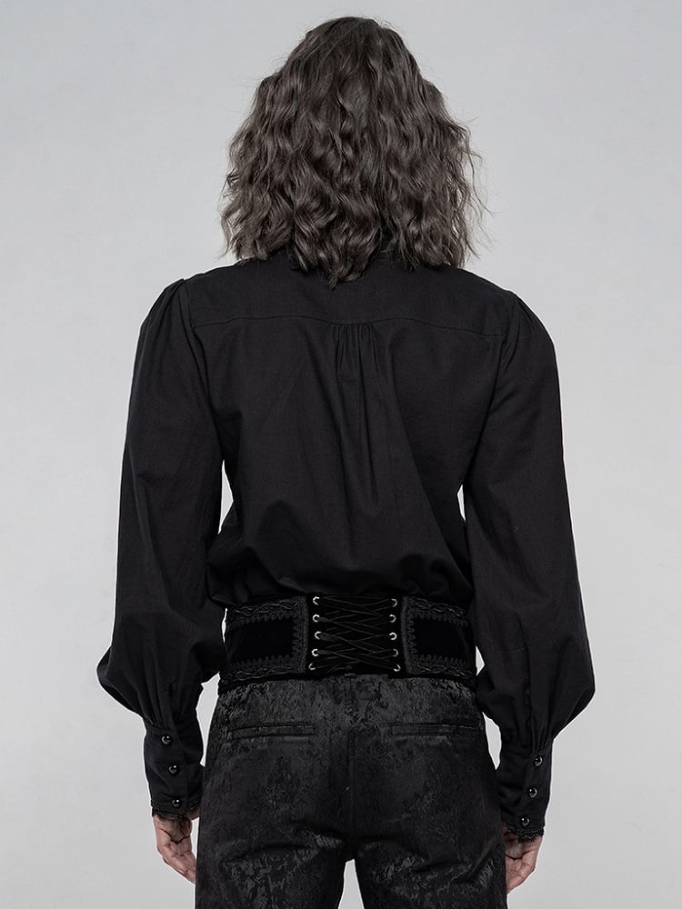Gothic Gorgeous Black Sleeve Long Men's Shirt
