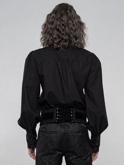 Gothic Gorgeous Black Sleeve Long Men's Shirt