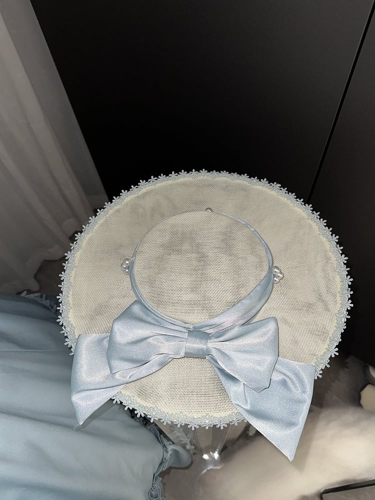 Light Blue Satin Basque Waist Under Bust Elegant Lolita JSK - Alice in Wonderland Lolita