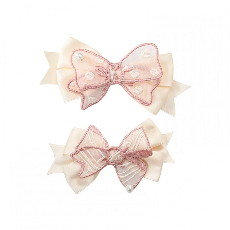 Pink and Blue and Purple Bow Hairclip