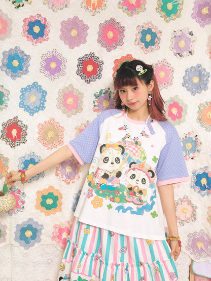 Weißes T-Shirt mit Panda-Print