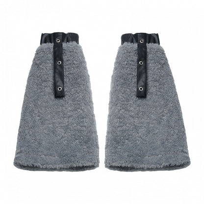 Cuffs Elastic Grey Warmers with Plush Leg