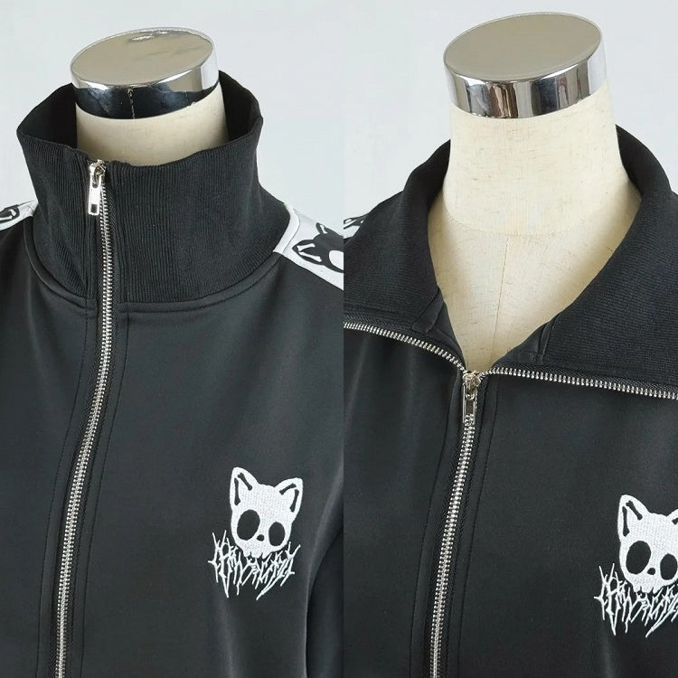 Landmine Skull Embroidered Colors Kei Sleeves | Jacket Detachable Cat in 6