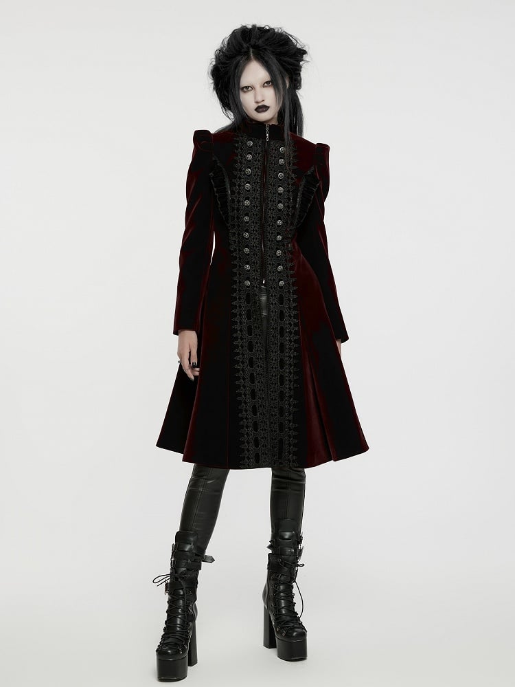 Red Black Goth Gorgeous Coat Symmetric