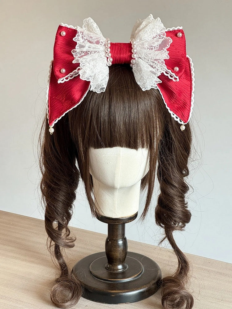 KC Lace Bow (Multi-Colorways) Large Pearl