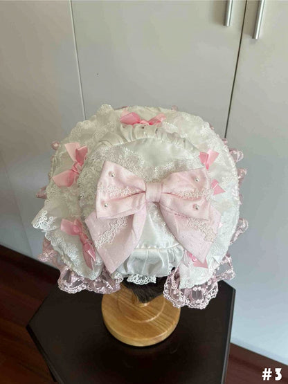 Bows Pink Hat Lolita Decorated Sweet