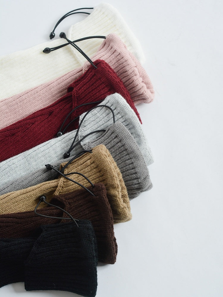 Vertical Colors Pattern Design Leg Drawstring Warmers Knitted Striped 8