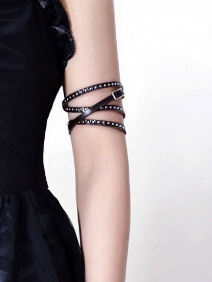 Black Punk Metal Buckle Armlet - Mr. Cat