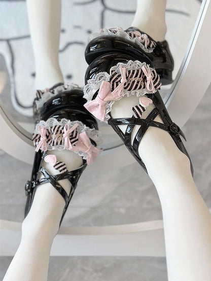 Lolita Sweet Mary Round-Toe Janes Black - Bows Candy