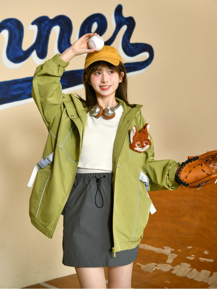 ズートピア ニックとジュディ グリーン/ブルー フード付きジャケット