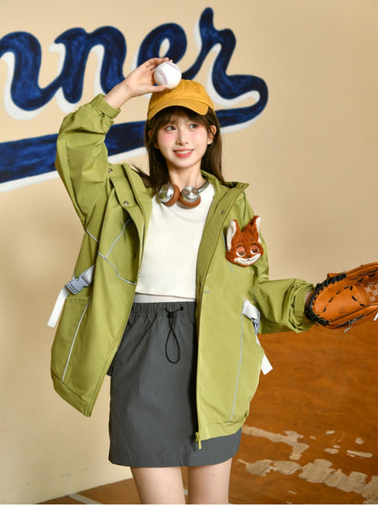 ズートピア ニックとジュディ グリーン/ブルー フード付きジャケット