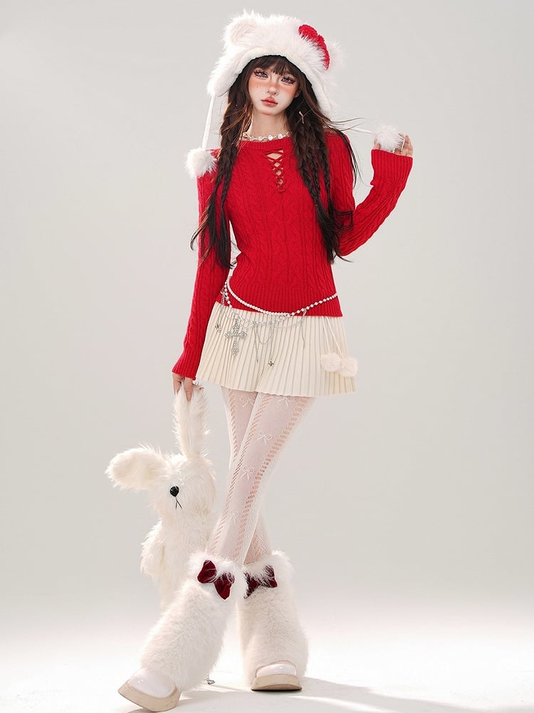 Grauer Slim-Fit-Pullover mit Rundhalsausschnitt und Cut-Out-Detail