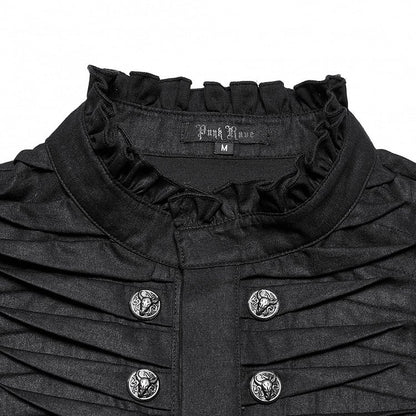 Shirt 3D Men's Black Goth Pleated