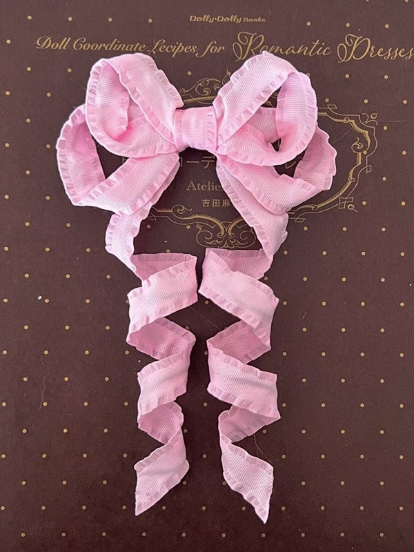 Details Ribbon 9 Twist – Lolita Color Ruffled Bow Hairclip