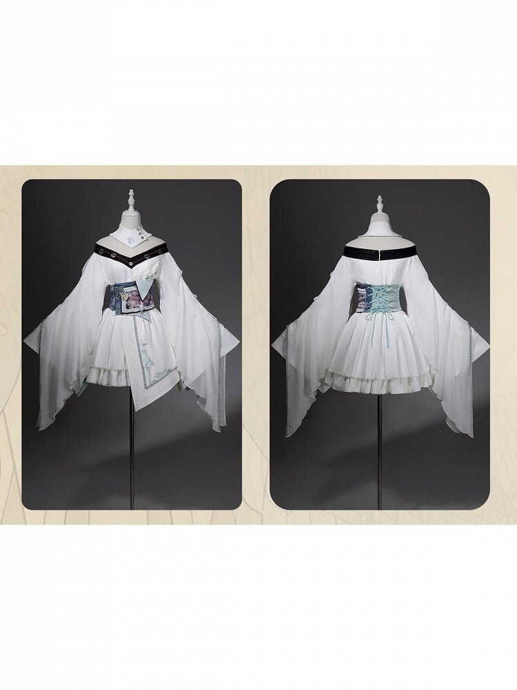Dragon Valley Bell Sleeve Lolita OP Dress with Collar Accessory & Corset - Unknown Star