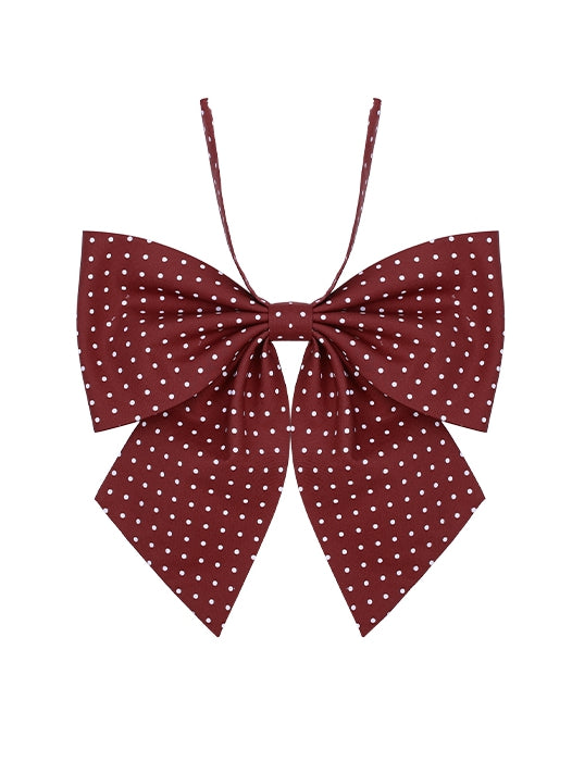 ダークリボン柄 ブルー/パープル/グリーン/ホワイト/レッド タイ ドット