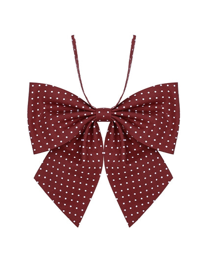 ダークリボン柄 ブルー/パープル/グリーン/ホワイト/レッド タイ ドット