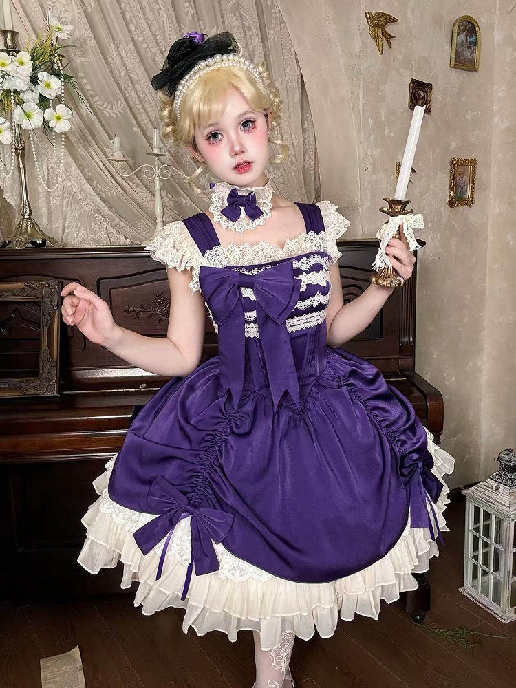 JSK à taille violette avec cordon de serrage en dentelle - Gardenia Chronicle