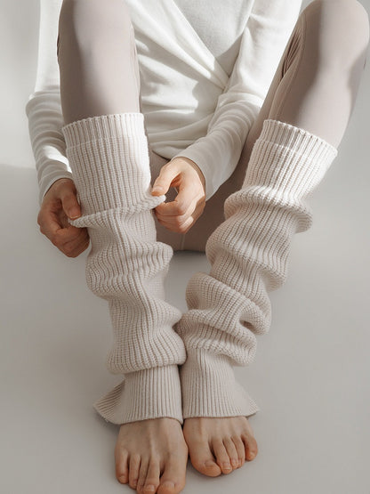 Slouchy Ribbed Knit Stirrup Leg Warmers | Night Experiment