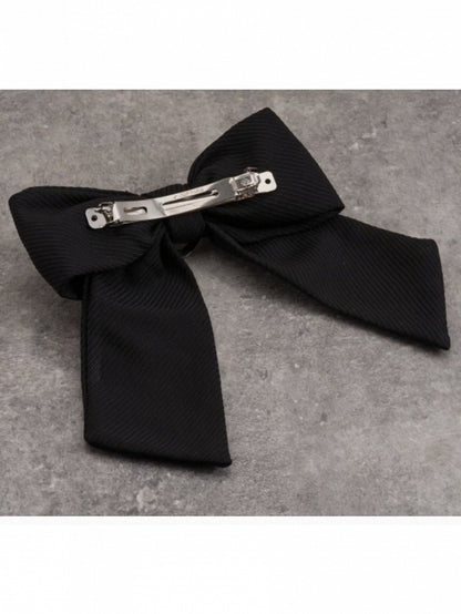 Black Bow Hair Clip with Spikes and Heart Ring - Strange Sugar