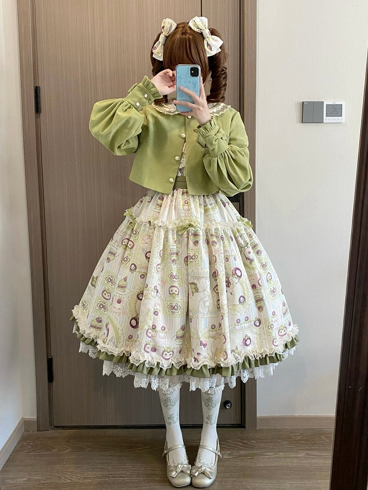 Top Green Peter Long Collar Sleeves Pan