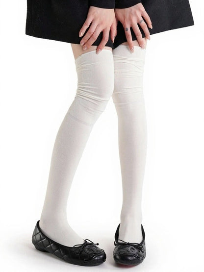 6-Color Minimalist Solid Overknee Socks - ModaSwings