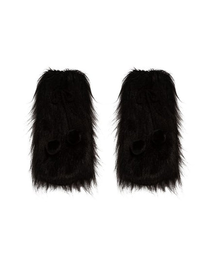 Warmers Leg Pom-pom with Black Tie Fluffy