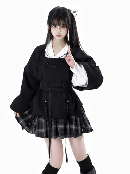 シャツ チャイナドレススタイル ホワイトシャツカラー/ノッチカラー ルーズ