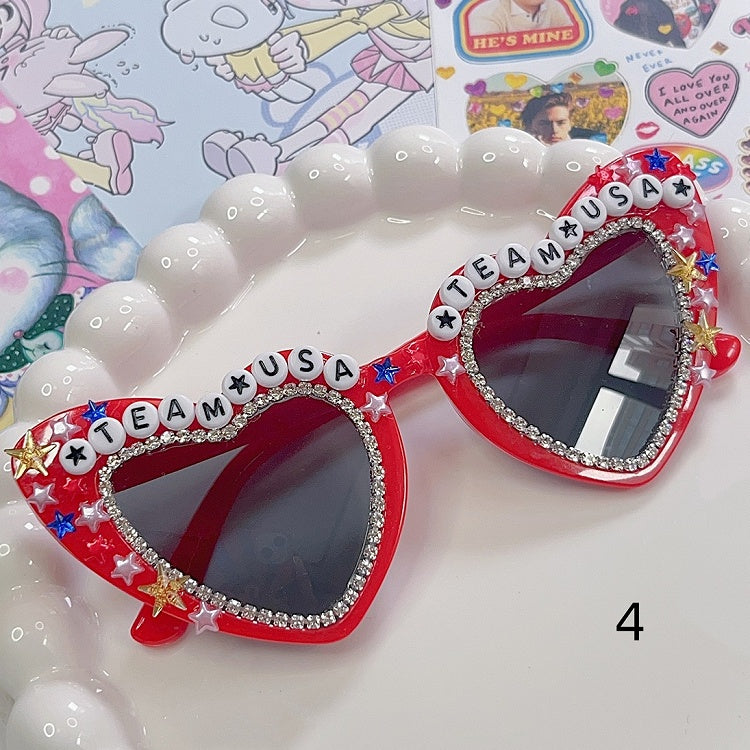Beaded Letter Sunglasses Design Decorated Options 4