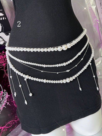 White Options Beaded Chain Waist 2