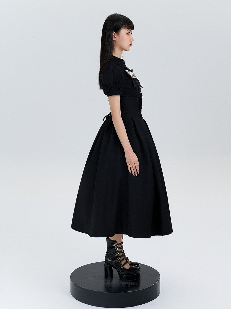 Skirt Lolita Corset Belt High Long Black Waist