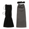 Black and Asymmetric Leg Gray Warmers