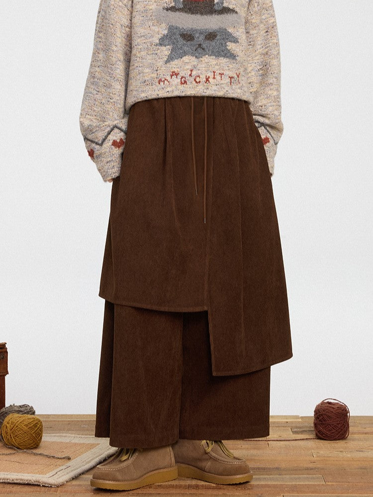 Asymmetrical Cut Pants 3 Wide-leg Design Colors