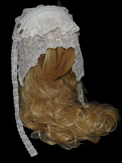 Hairband Lolita Lace White/Black Gothic