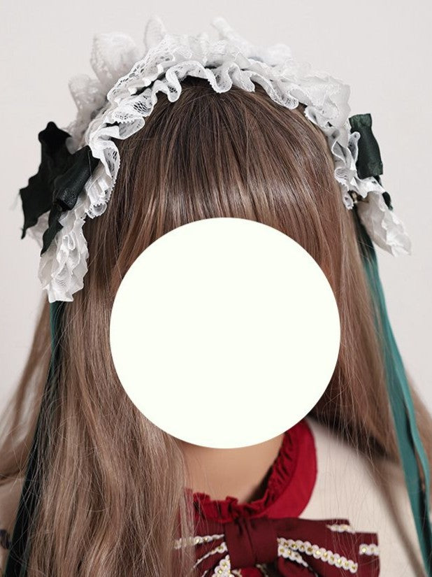 Christmas Lolita Sweet White Dark Green Hairclip/Hairband Elk