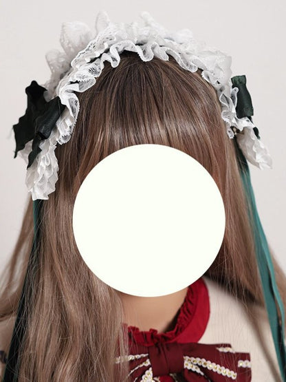 Christmas Lolita Sweet White Dark Green Hairclip/Hairband Elk