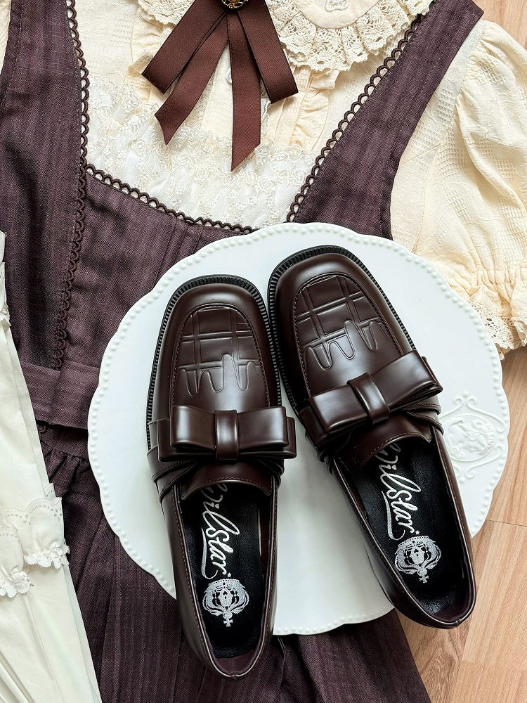 at Fit Loafer Top Shoes Slip-in Brown Chocolate Bow
