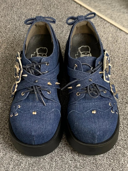 Blue with Punk Studs Shoes