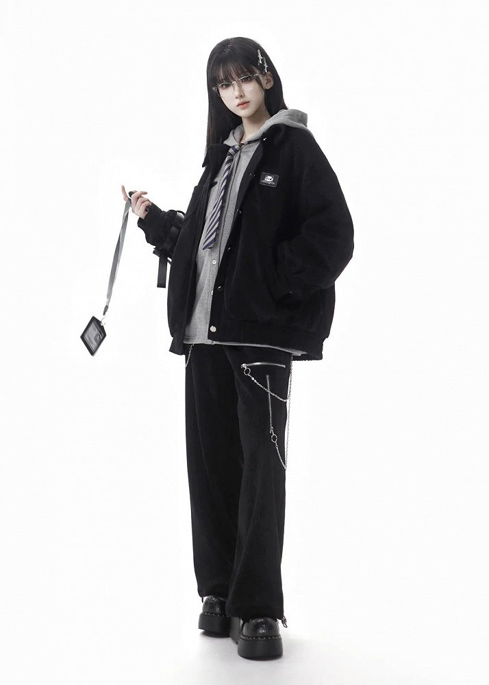 Black Panda Applique Winter Coat - PINK SAVIOR