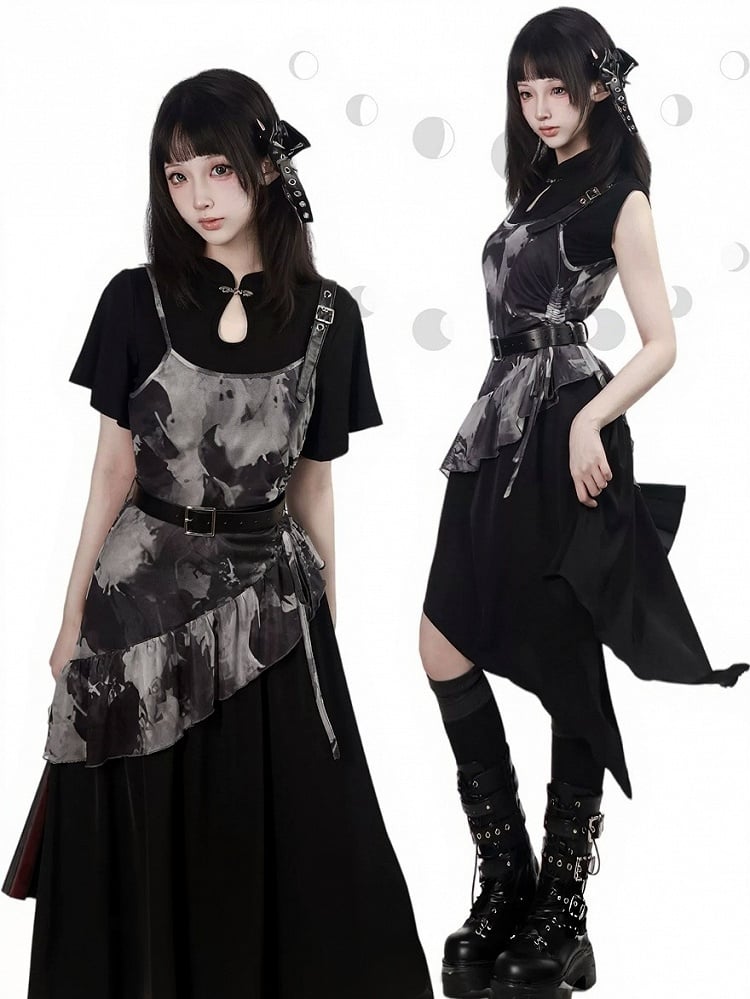 Black Cheongsam Collar Sleeveless Top - PINK SAVIOR