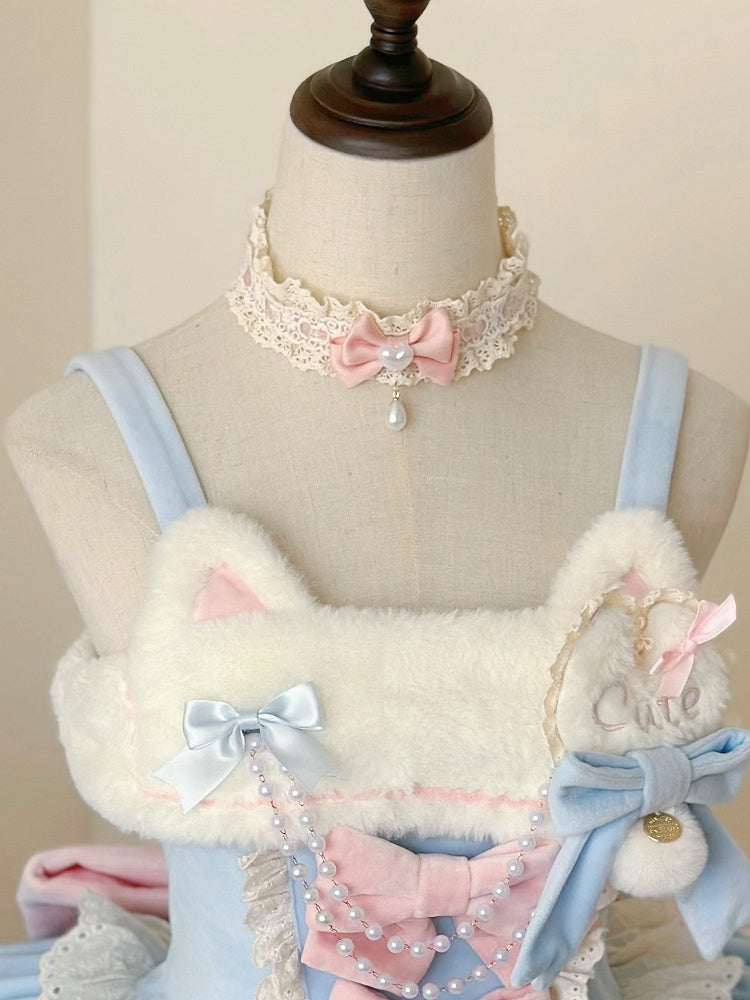 Bowknot Creamy Pink Choker and