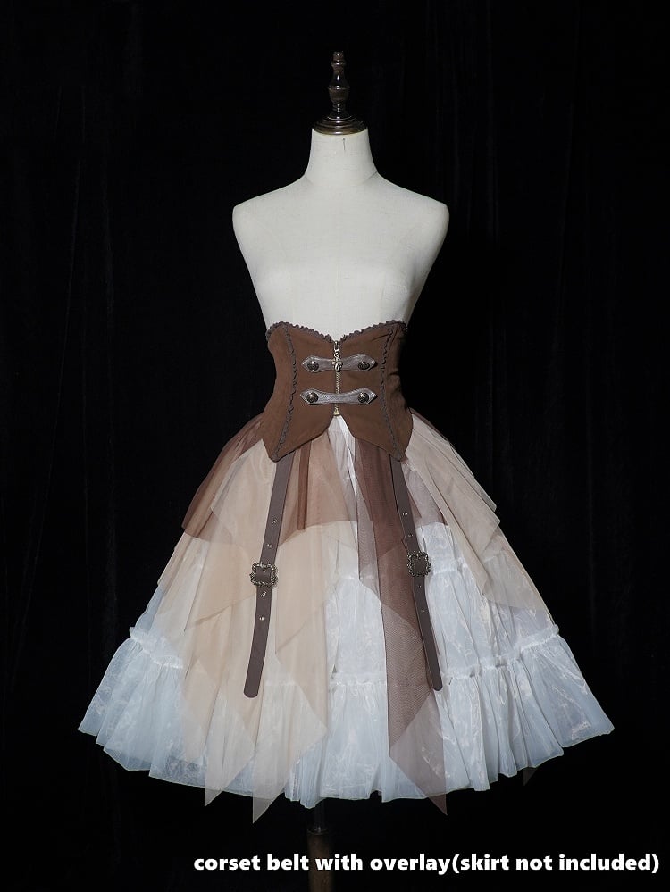 Buckle with Coffee Corset Two Belts Belt