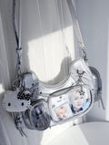 with Ita Bag Chain Details Ear PU Crossbody Silver Design Cat