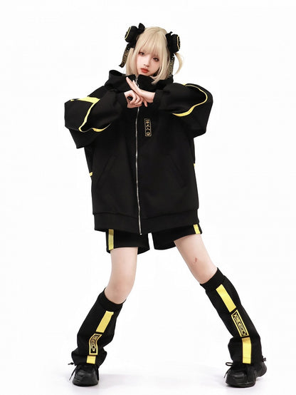 Luminous and Leg Yellow Sleeves Black Flared