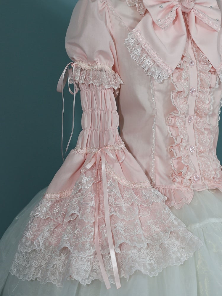 / White Yellow Bell Pink Sleeves Detachable